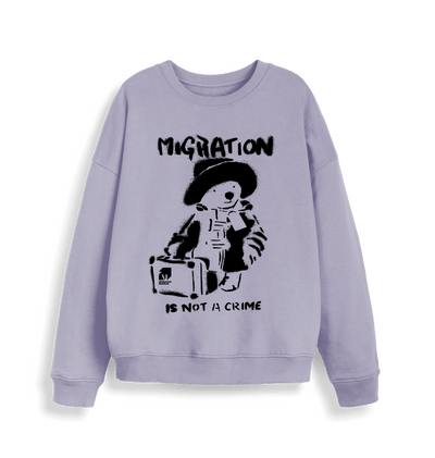 Lavender Migration is Not a Crime Women's Oversized Organic Sweatshirt