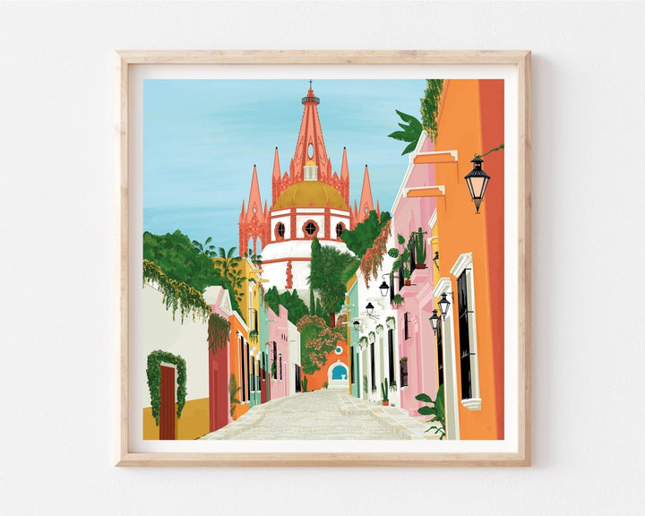 Vero Illustrates San Miguel De Allende Art Print 21x21xm