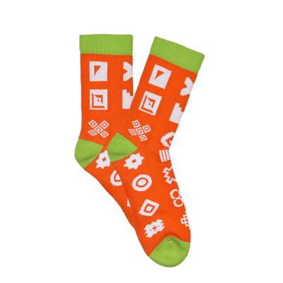 Afropop Orange Icon Sports Socks: S/MA