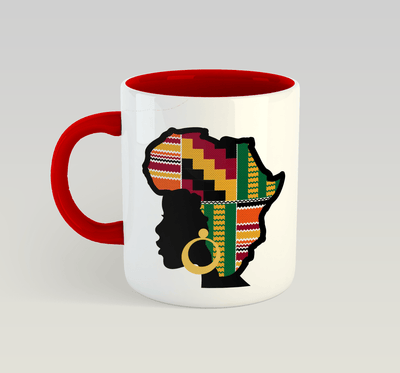 African Queen Mug (Kente): Red