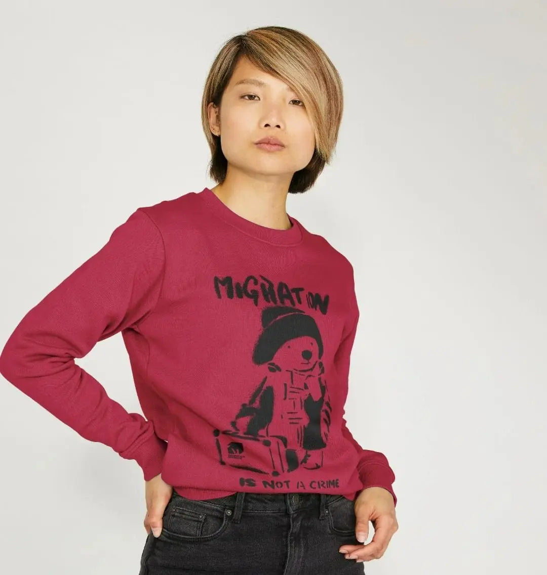 Migration Is Not a Crime - Organic Cotton Women's Jumper - Migration Museum Shop