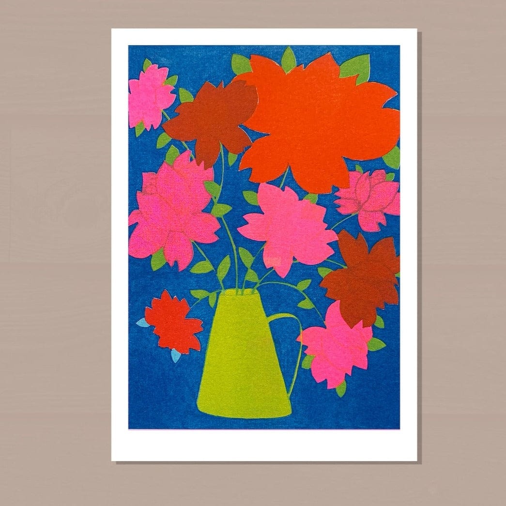 Mahin Hussain Floral Vase Greeting Card A6 Mahin Hussain