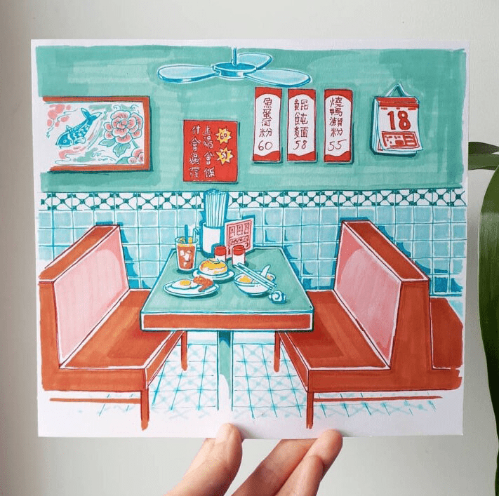 Restaurant Print by Georgina Leung