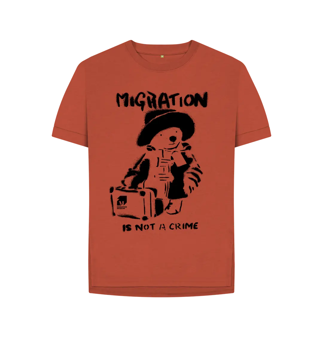 Rust Migration Is Not A Crime - Organic Cotton Women's Relaxed Fit T-shirt