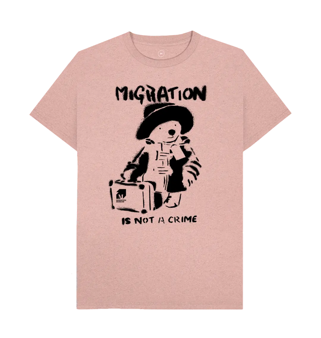 Sunset Pink Migration is not a Crime Unisex Remill\u00ae  Organic T-shirt