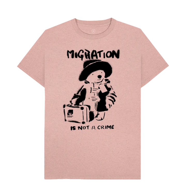 Sunset Pink Migration is not a Crime Unisex Remill\u00ae  Organic T-shirt