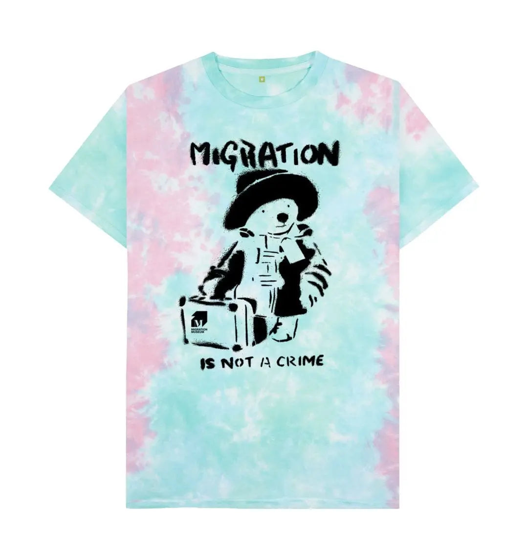 Migration is not a Crime Organic Cotton T-shirt Tie-Dye - Migration Museum Shop