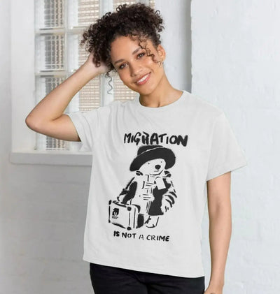 Migration Is Not A Crime - Organic Cotton Women's Relaxed Fit T-shirt - Migration Museum Shop