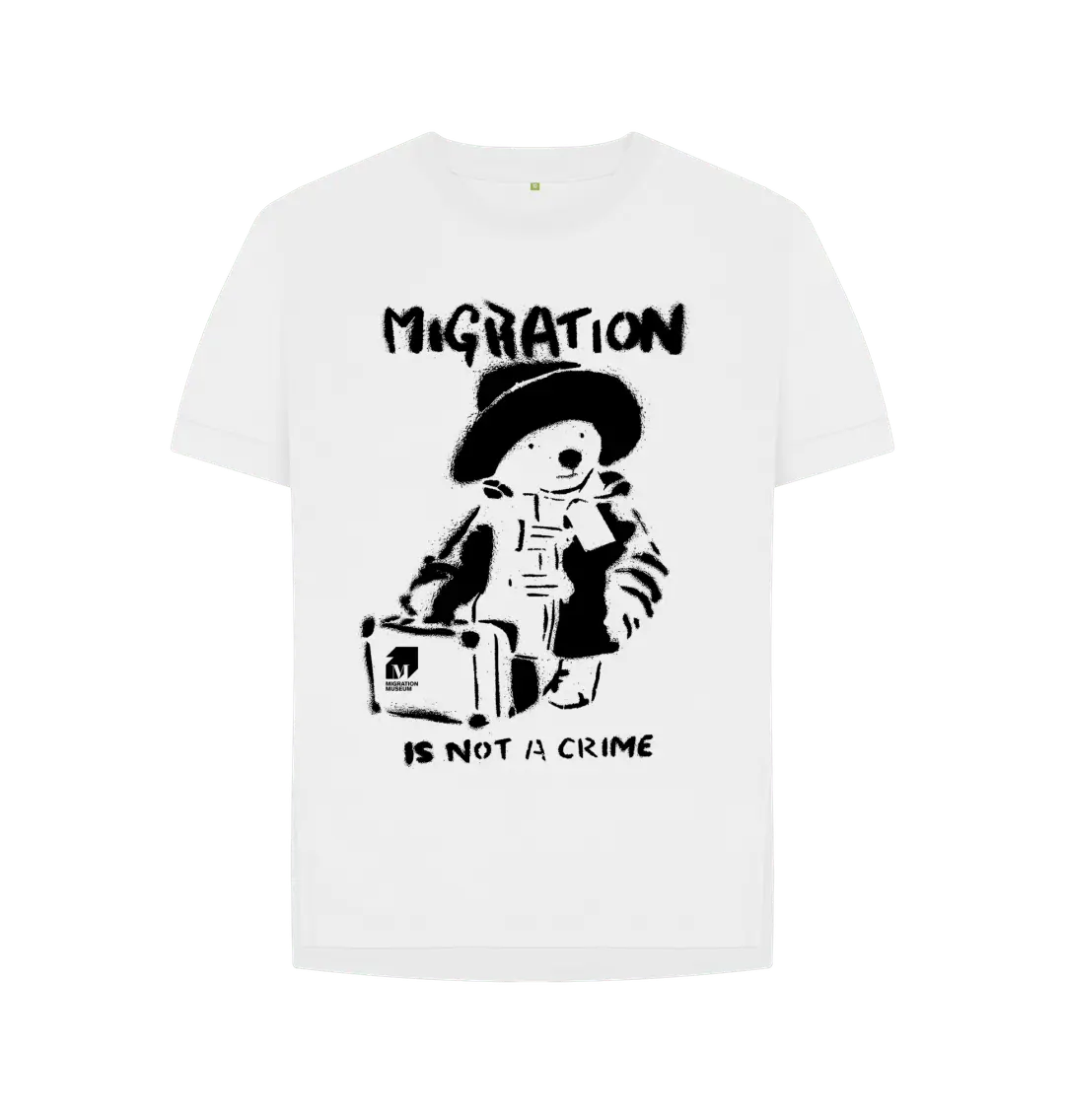 White Migration Is Not A Crime - Organic Cotton Women's Relaxed Fit T-shirt