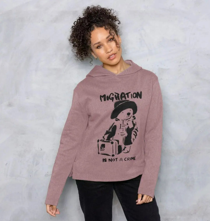 Migration is not a Crime Women's Remill® Organic Cotton Hoodie - Migration Museum Shop