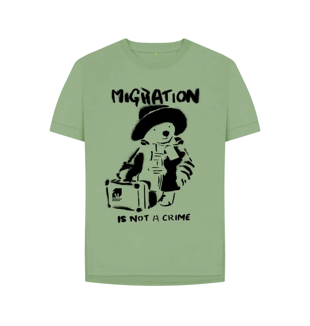 Sage Migration Is Not A Crime - Organic Cotton Women's Relaxed Fit T-shirt