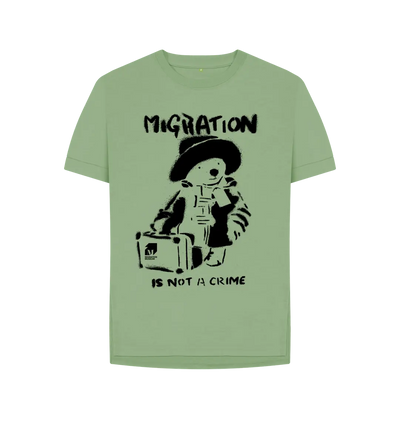 Sage Migration Is Not A Crime - Organic Cotton Women's Relaxed Fit T-shirt