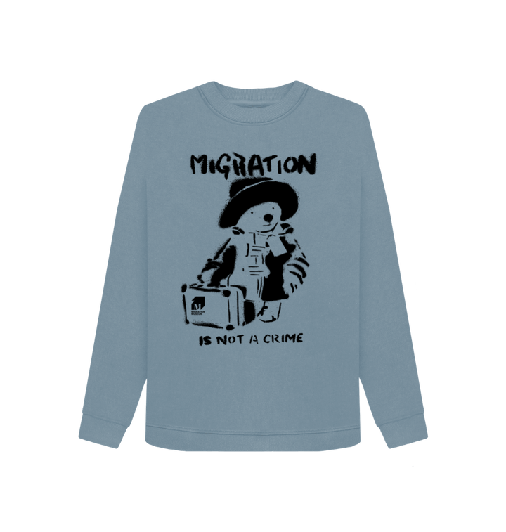 Stone Blue Printed Sweater Front