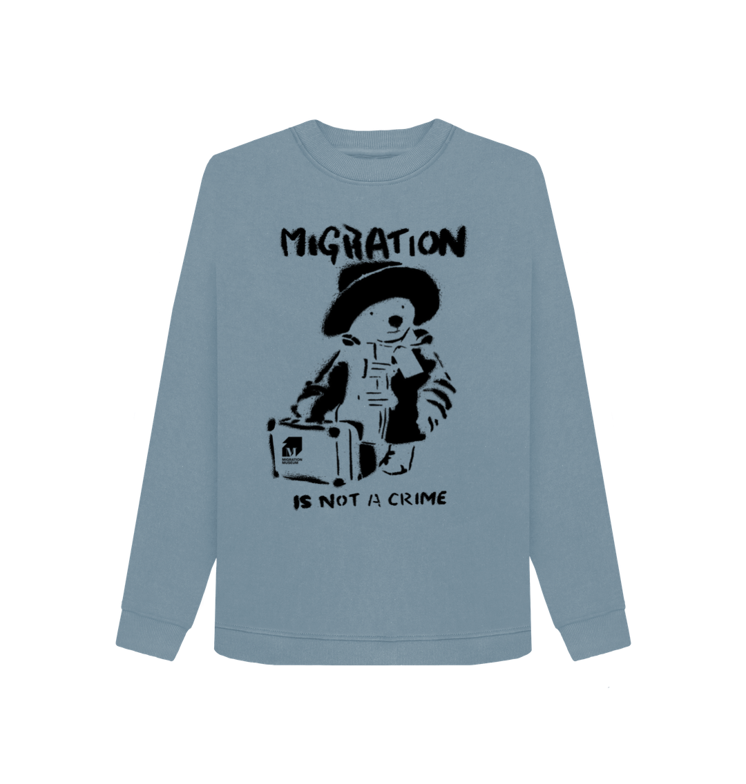 Stone Blue Printed Sweater Front