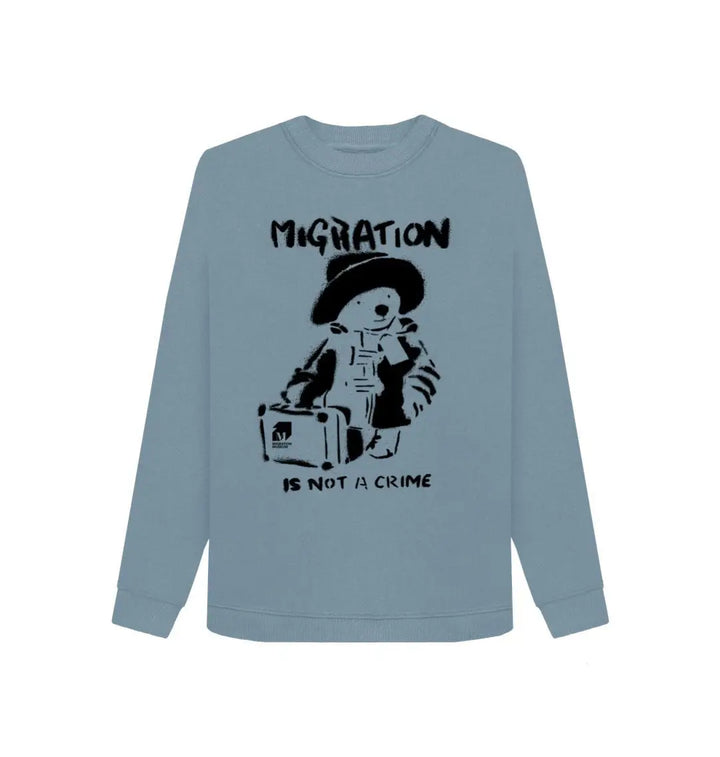 Migration Is Not a Crime - Organic Cotton Women's Jumper - Migration Museum Shop