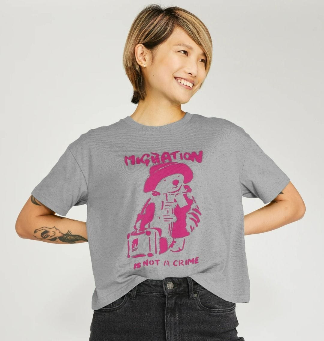 Migration Is Not a Crime - Organic Cotton Women's Boxy Tee