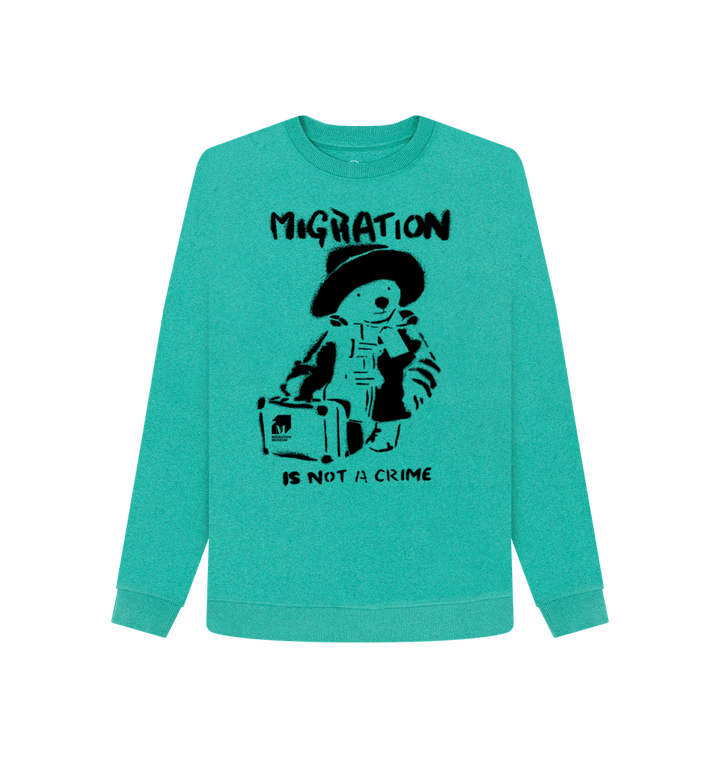 Seagrass Green Recycled Printed Sweater Front