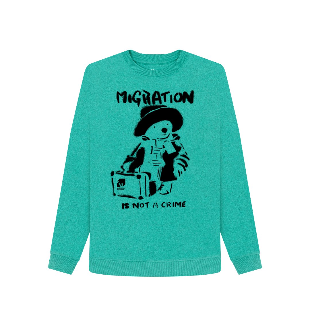 Seagrass Green Recycled Printed Sweater Front