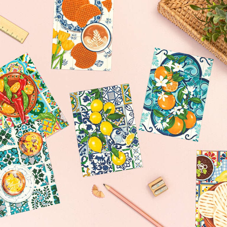 Vero Illustrates Food Postcards Set of 6 A6
