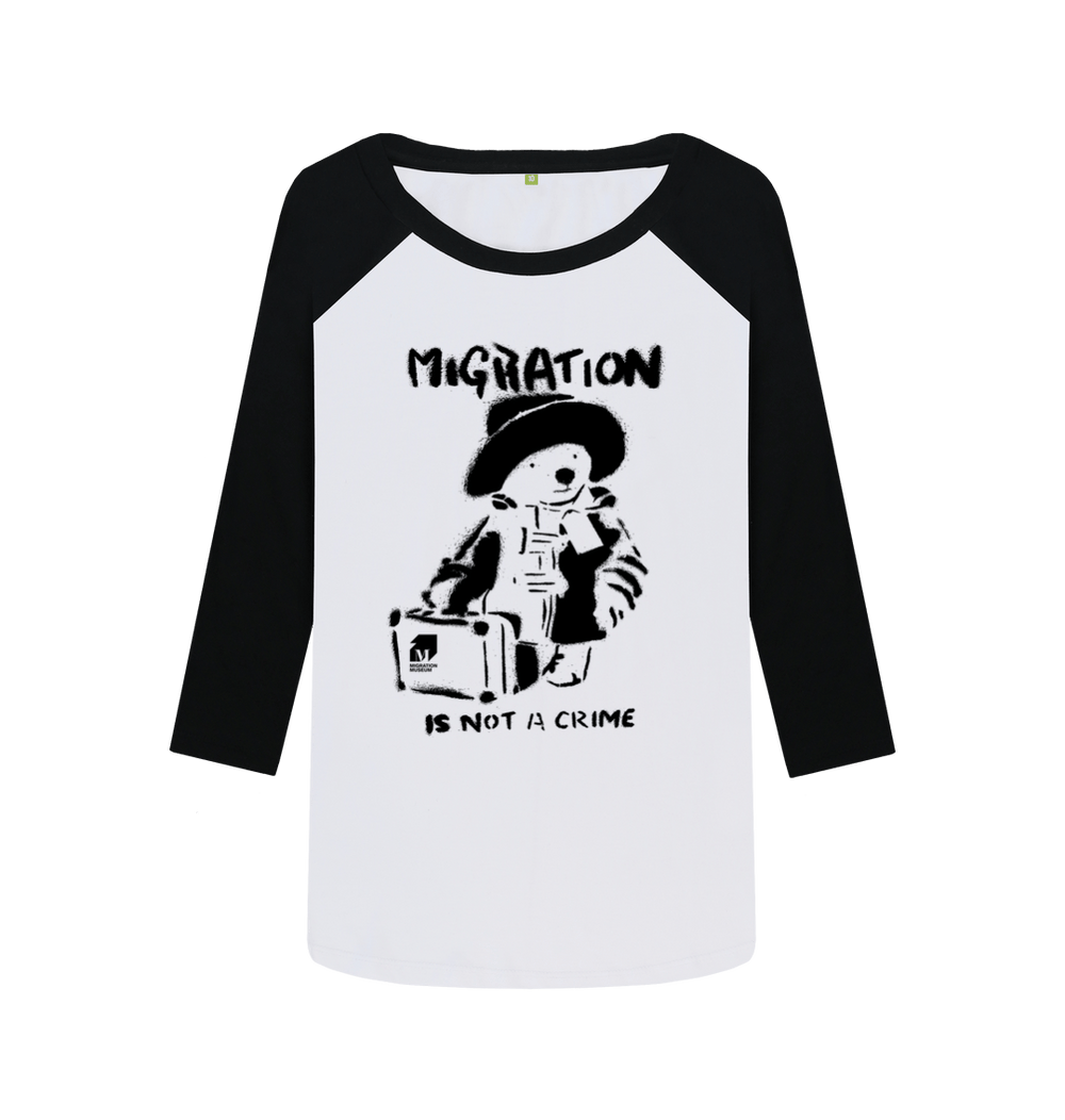 Black-White Printed Baseball T-shirt Front