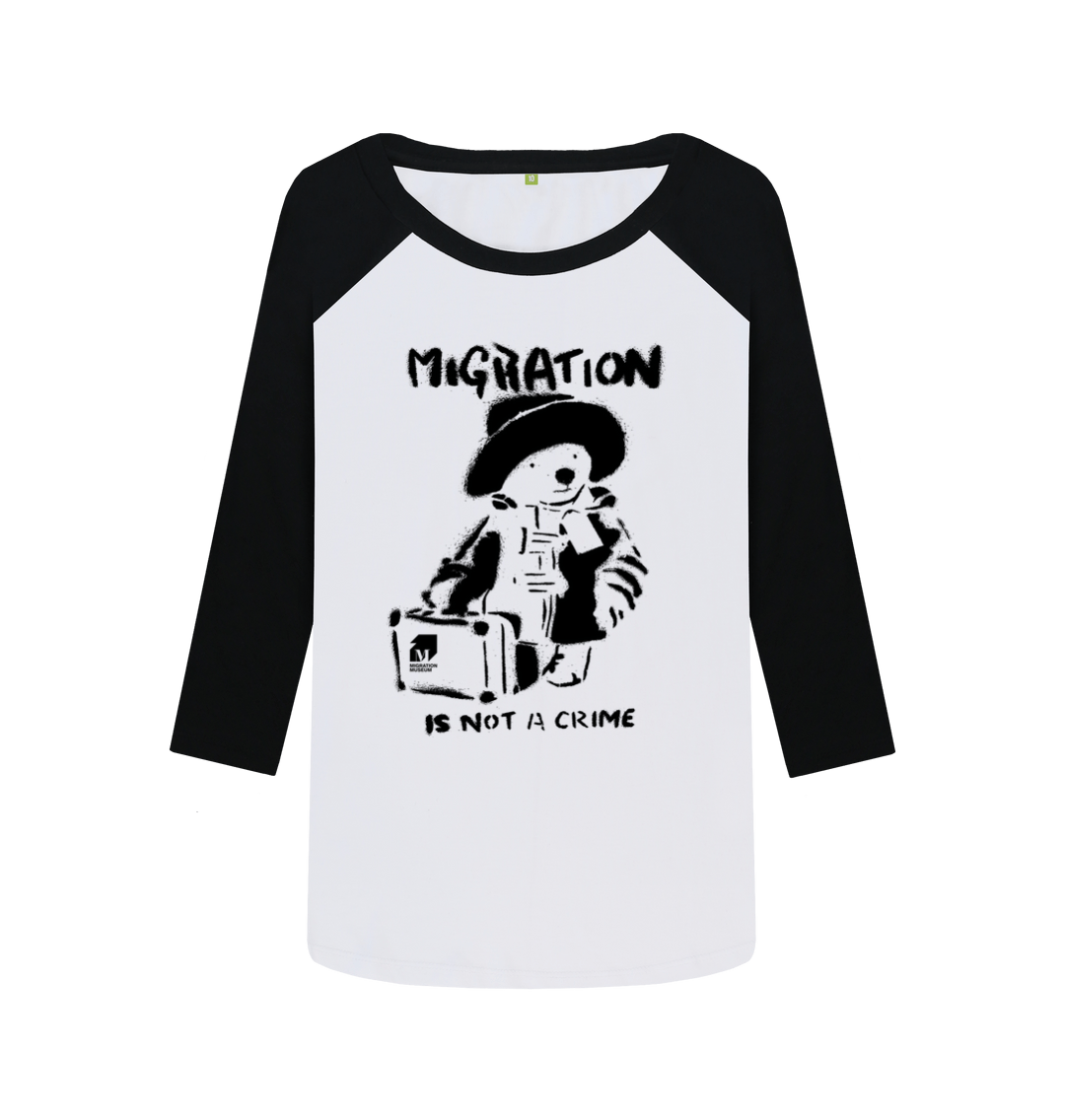 Black-White Printed Baseball T-shirt Front