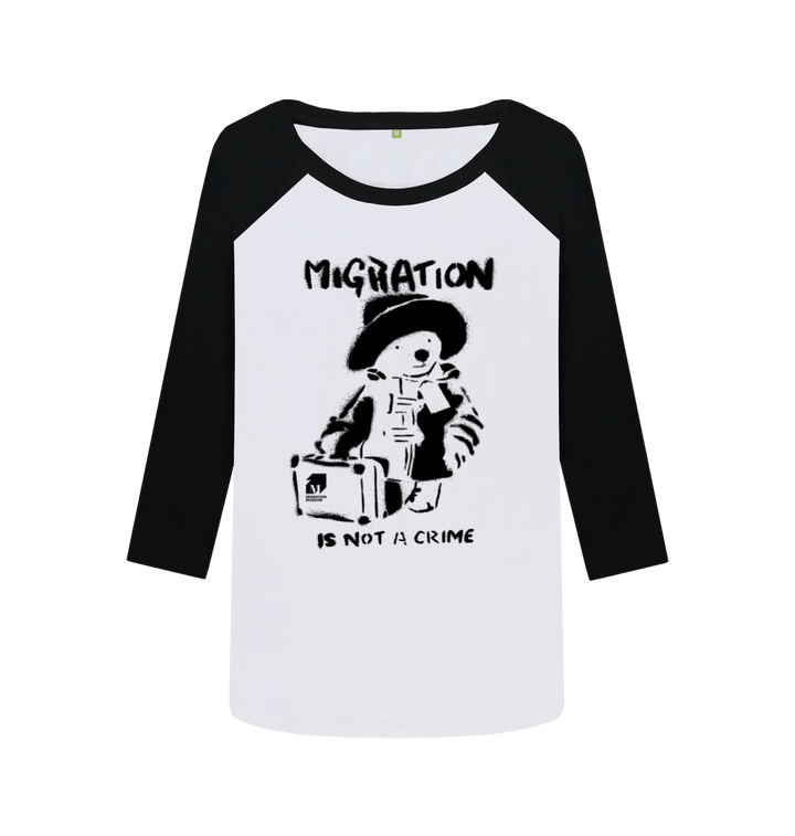 Black-White Printed Baseball T-shirt Front