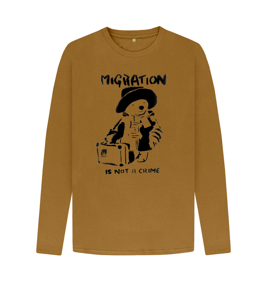 Brown Printed Long Sleeve T Shirt Front