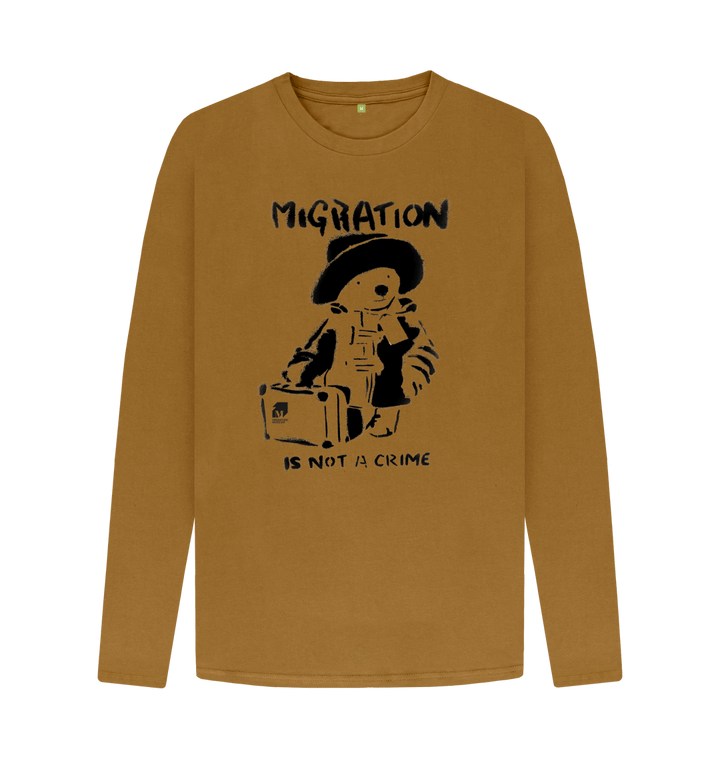 Brown Printed Long Sleeve T Shirt Front