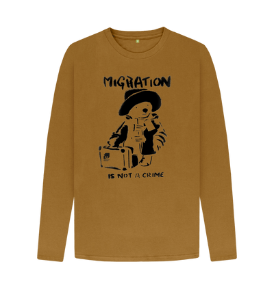 Brown Printed Long Sleeve T Shirt Front
