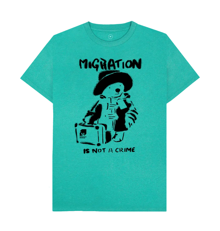 Seagrass Green Migration is not a Crime Unisex Remill\u00ae  Organic T-shirt
