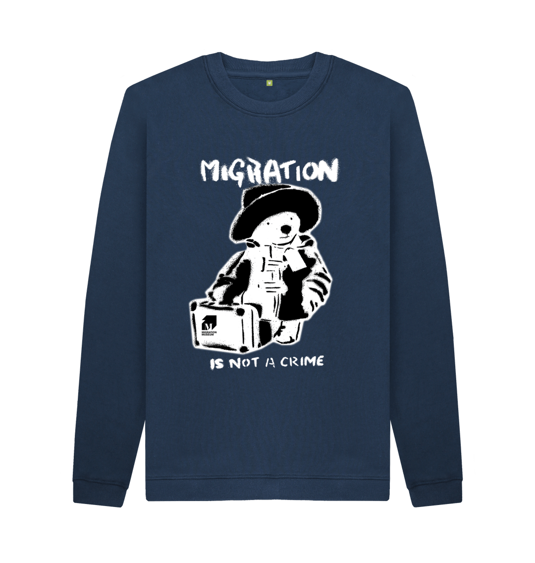 Navy Blue Printed Sweater Front