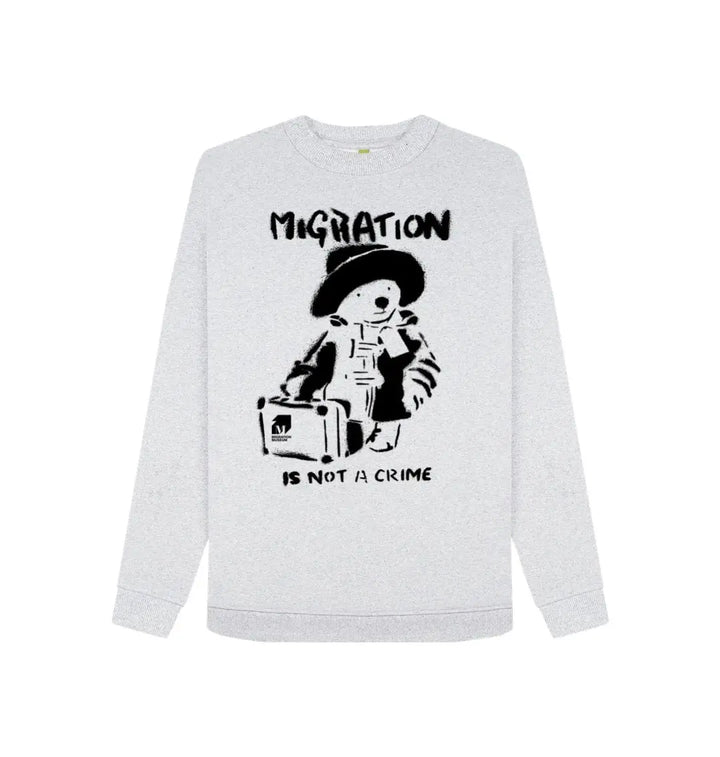 Migration is Not a Crime Women's Remill® Organic Cotton Sweater - Migration Museum Shop