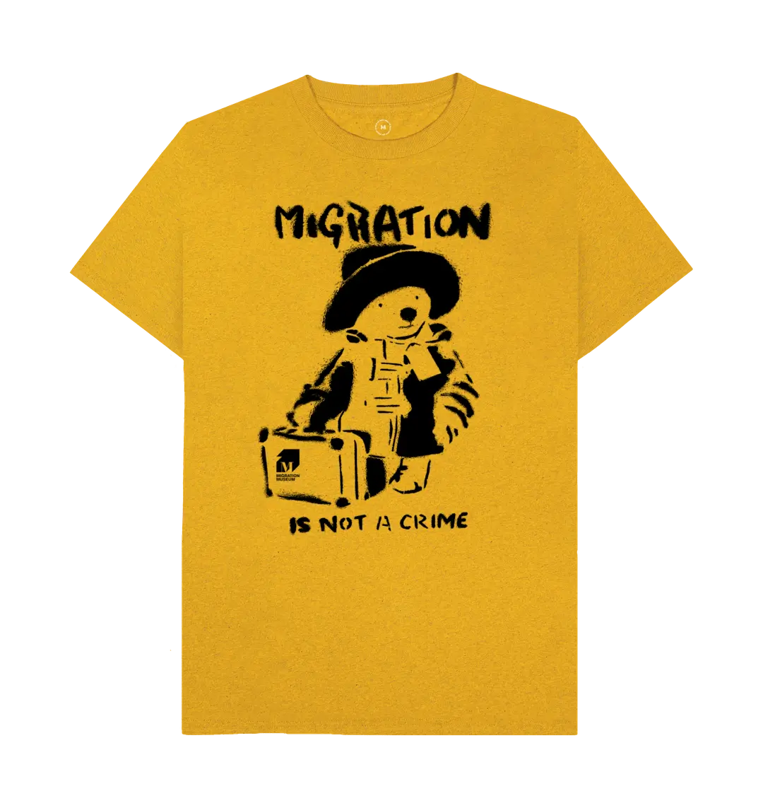 Sunflower Yellow Migration is not a Crime Unisex Remill\u00ae  Organic T-shirt