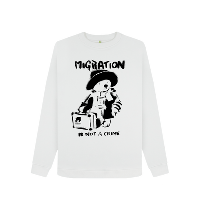 White Printed Sweater Front