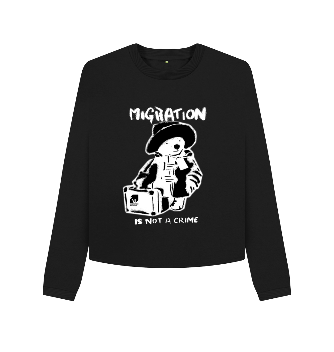 Black Printed Boxy Jumpers Front