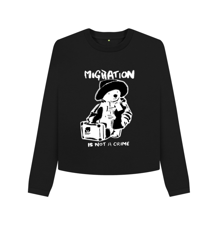 Black Printed Boxy Jumpers Front