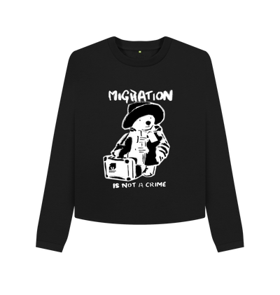 Black Printed Boxy Jumpers Front