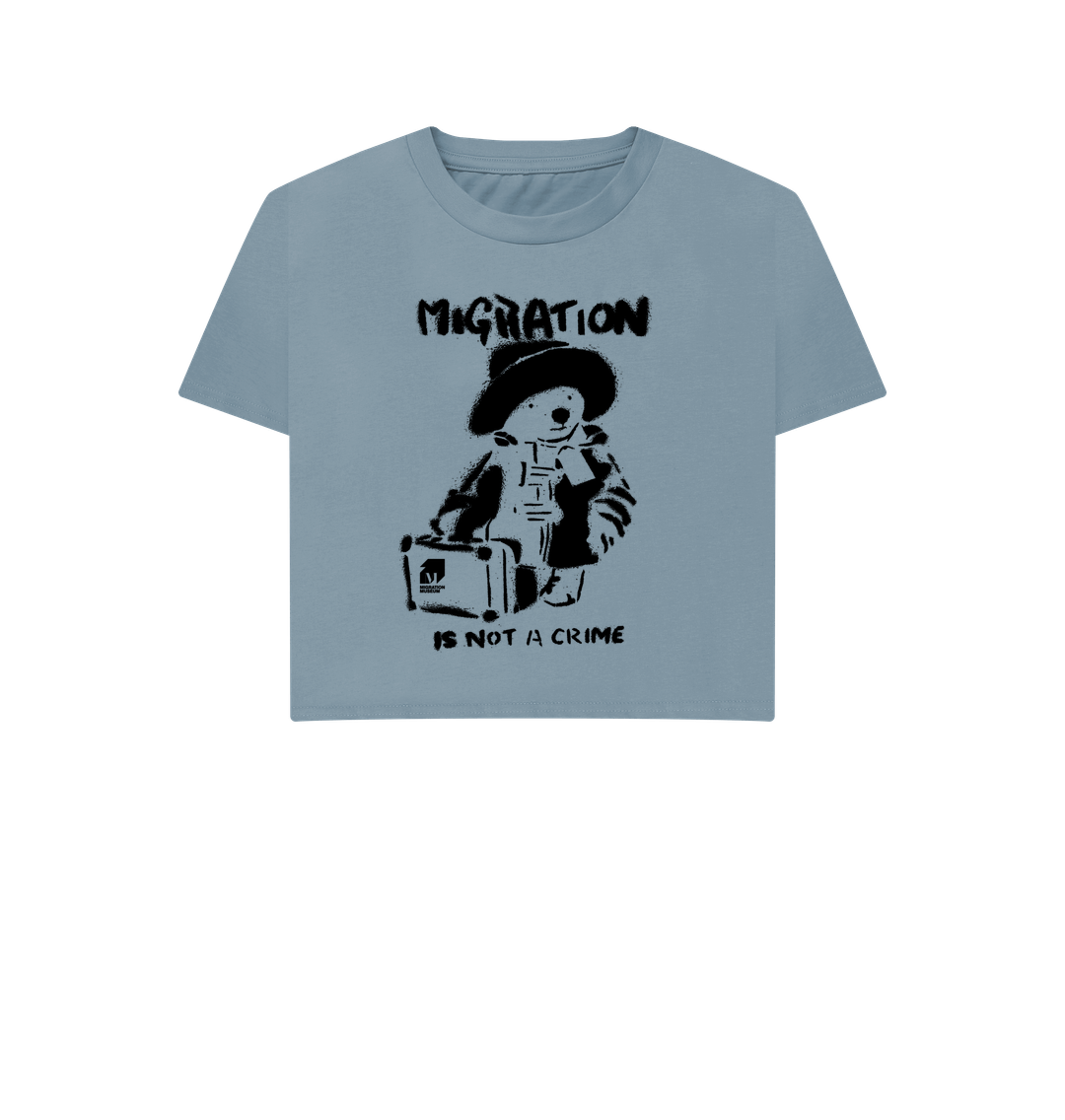Stone Blue Printed T-shirt Front