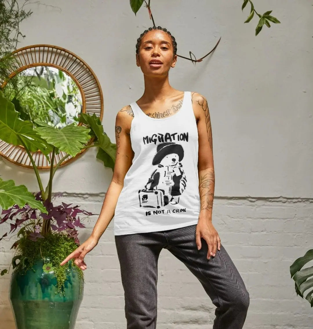 Migration Is Not A Crime - Organic Cotton Women's Vest - Migration Museum Shop