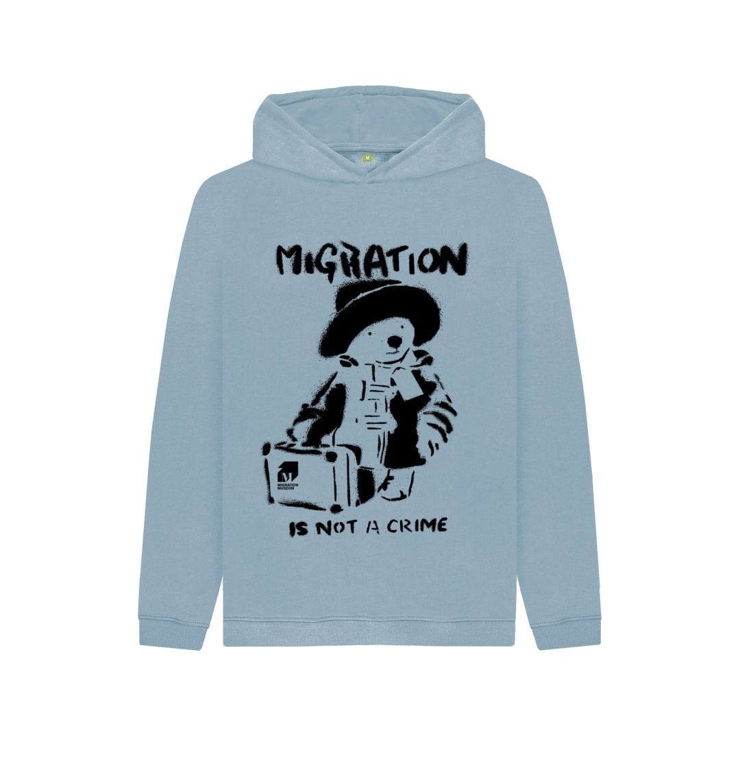 Stone Blue Migration Is Not A Crime - Children's Hoodie