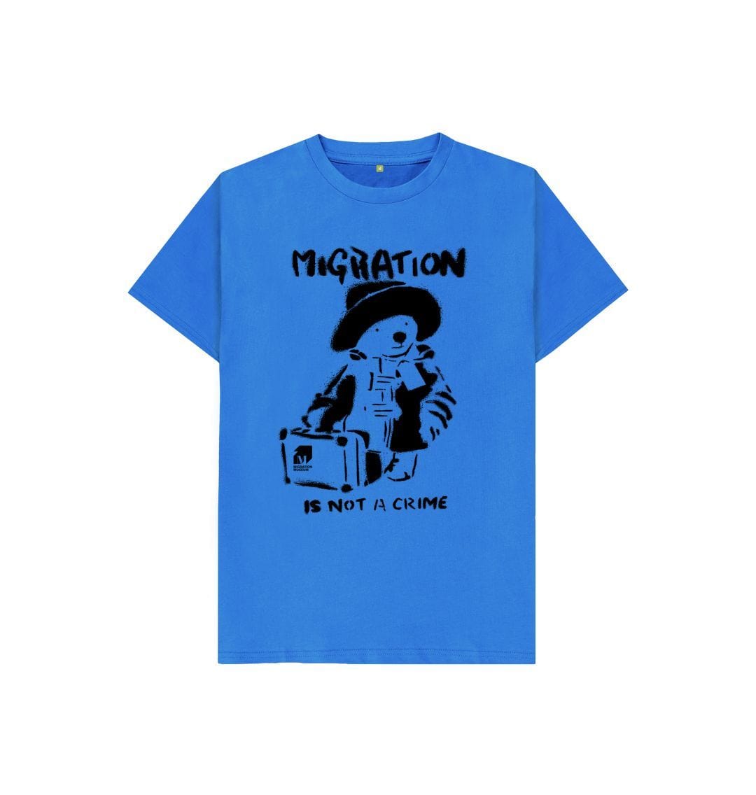 Bright Blue Migration Is Not a Crime - Organic Cotton Children's T-shirt