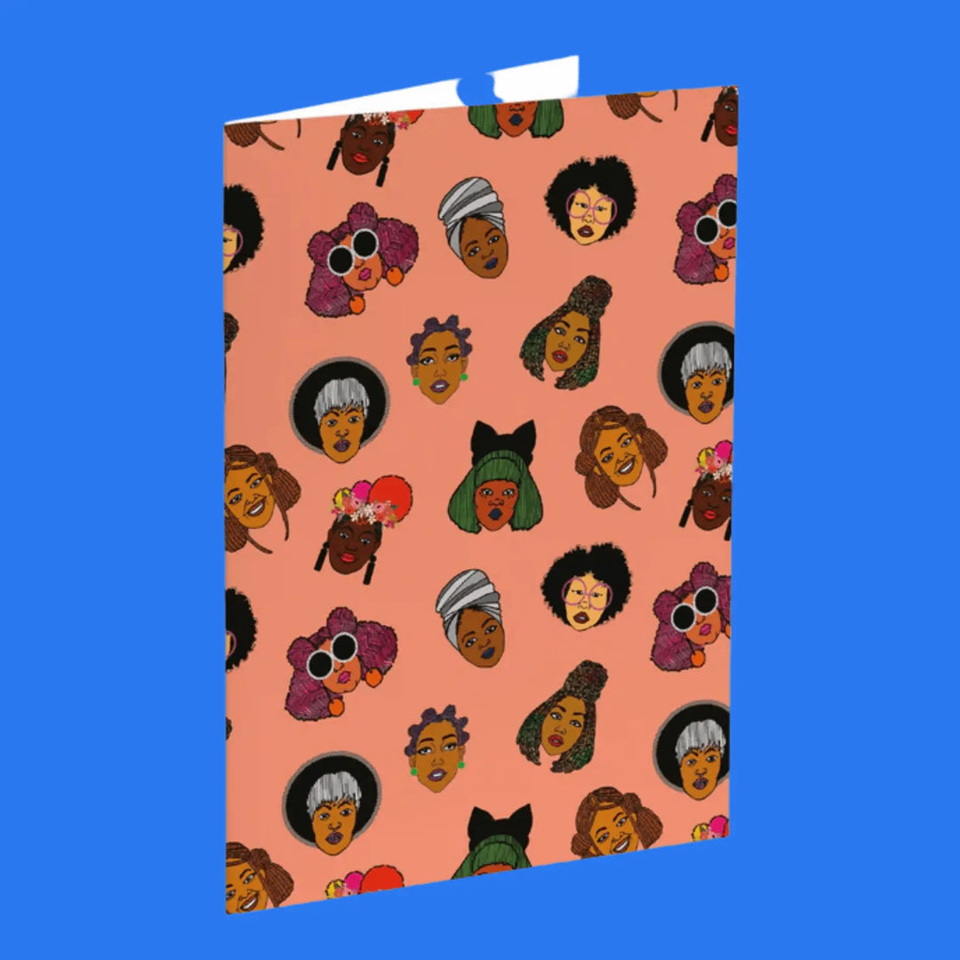 Dorcas Creates - Black Hair Magic Patterned Greeting Card - Migration Museum Shop