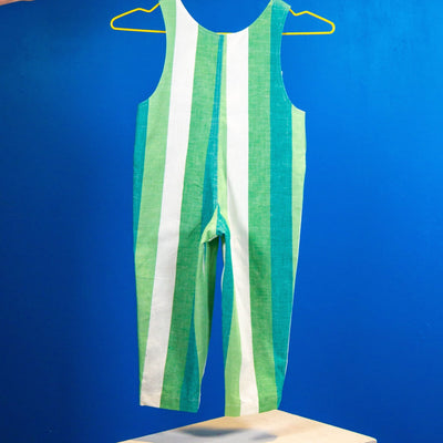 House of Bilimoria - Dungarees: Green Stripe Baby and Kids