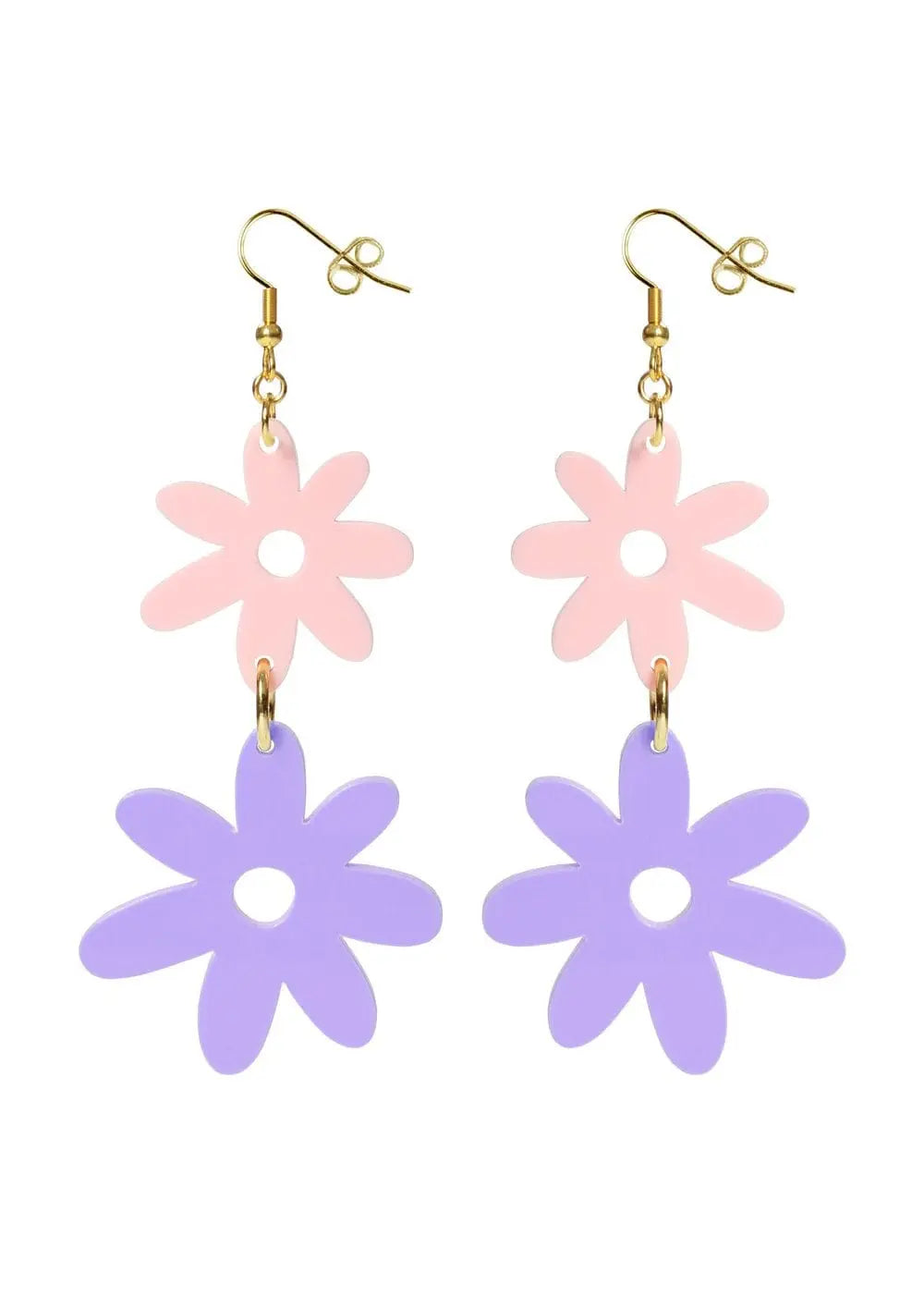 Kam Creates - Flower Power Double Acrylic Earrings - Migration Museum Shop