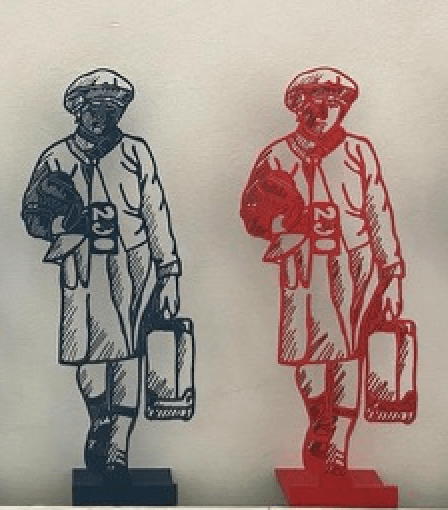 Refugee figure signed by artist Migration Museum