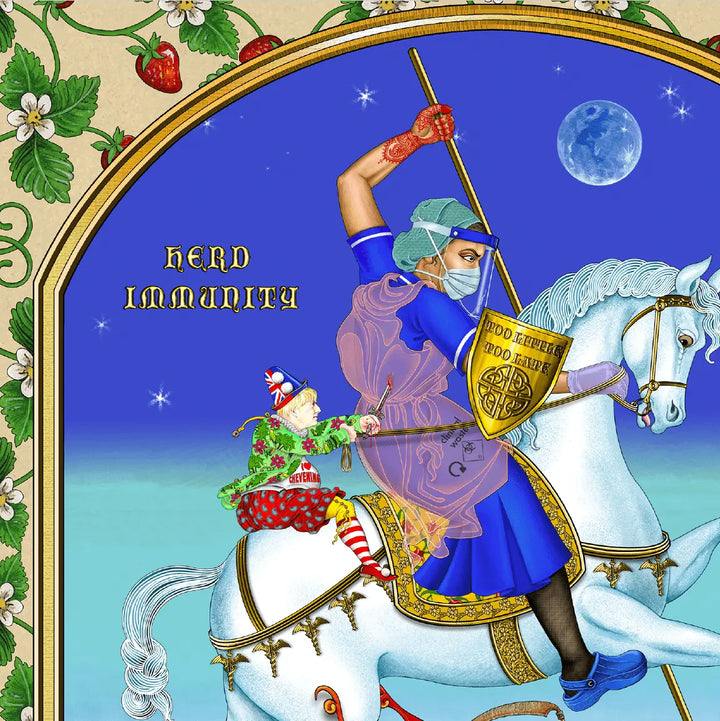 The Singh Twins Print - NHS v Covid-19: Fighting on Two Fronts - A4 - Migration Museum Shop