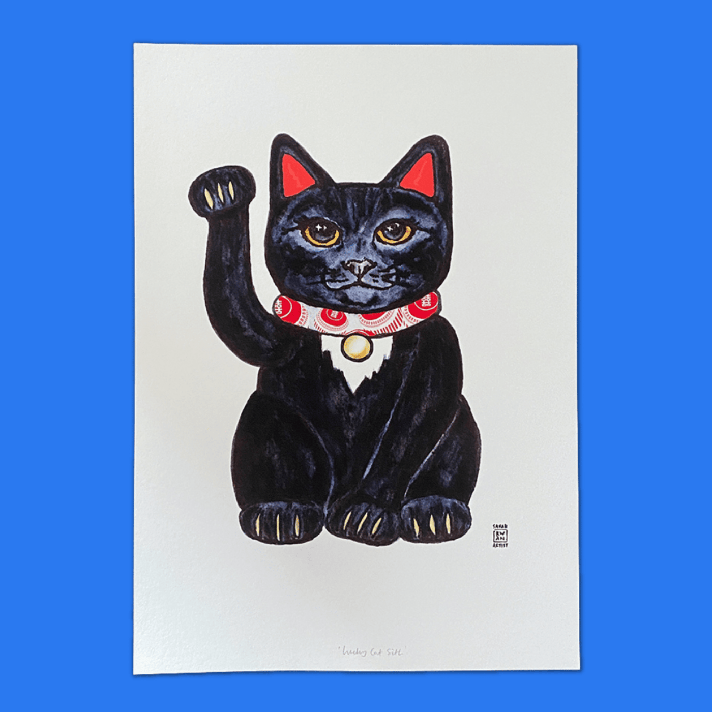 Sarah Kwan Print - Lucky Cat - A4