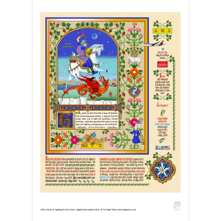 The Singh Twins Print - NHS v Covid-19: Fighting on Two Fronts - A4 - Migration Museum Shop