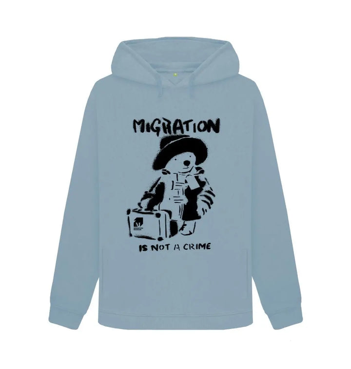 Migration Is Not A Crime - Organic Cotton Grey Hoodie - Migration Museum Shop