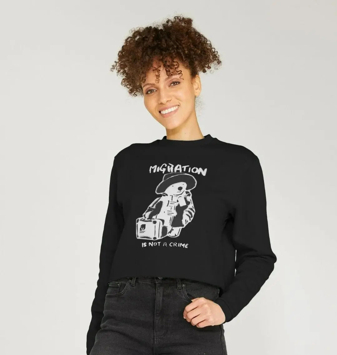 Migration Is Not a Crime - Organic Cotton Women's Boxy Jumper - Migration Museum Shop